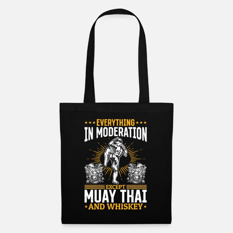Everything in moderation except Muay Thai and - Stoffbeutel - Schwarz
