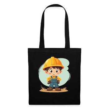 Construction Worker Design – Cute Motif for Kids - Tote Bag - black - Front
