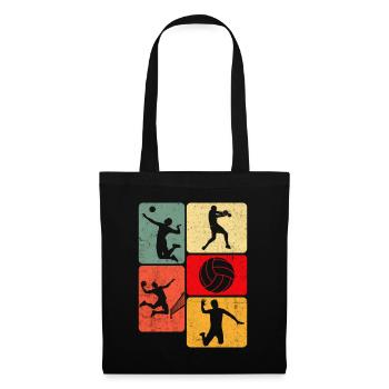 Retro Volleyball Smash Bump Set Spike Volleyball - Tote Bag - black - Front