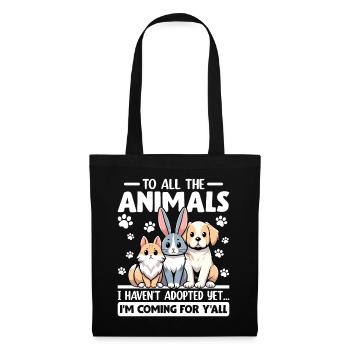 Drôle Sauver les animaux Refuge pour animaux de compagnie Sauvetage Famille d’accueil - Sac en tissu - noir - Devant