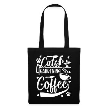 Chats Jardinage Café - Jardinage Filles Hobby - Sac en tissu - noir - Devant