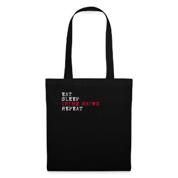Manger dormir Vrai crime Meurtre répété Mystère Cadeau - Sac en tissu - noir - Devant