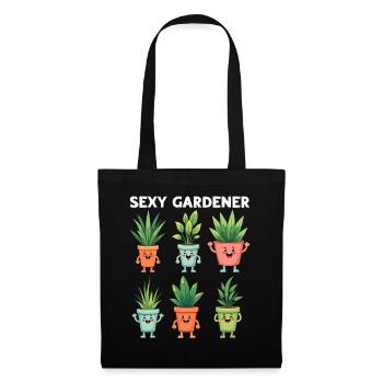 Amoureux des plantes Jardinage drôle - Jardinier sexy - Sac en tissu - noir - Devant