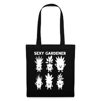 Jardinier sexy - Amateur de plantes de jardinage drôle - Sac en tissu - noir - Devant