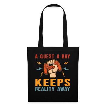 Jouer à Gamer A Quest A Day - Sac en tissu - noir - Devant