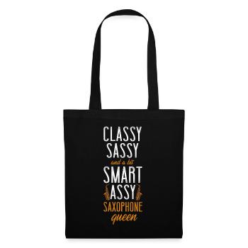 Saxophone Classy Sassy And A Bit - Stoffbeutel - Schwarz - Vorne