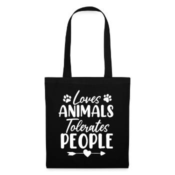 Aime les animaux Tolère les gens Refuge pour animaux de compagnie Animal - Sac en tissu - noir - Devant