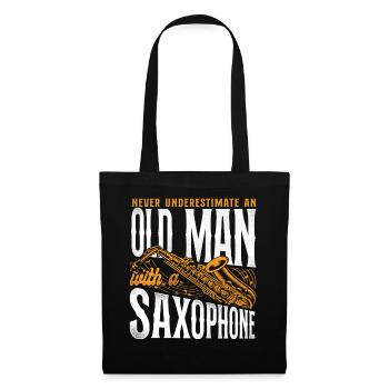 Saxophone Never Underestimate An - Stoffbeutel - Schwarz - Vorne