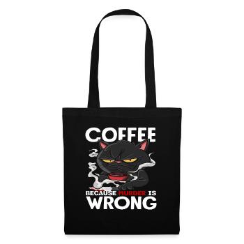 Chat amateur de café parce que le meurtre est une erreur - Sac en tissu - noir - Devant