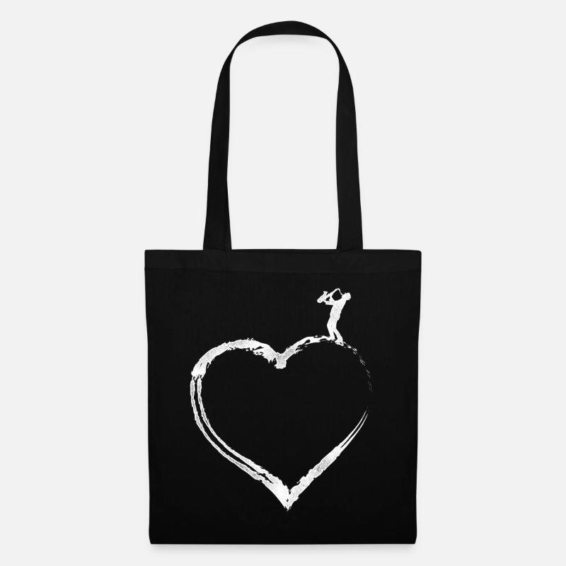 Saxophone Heart - Stoffbeutel - Schwarz