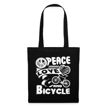 Bicycle Peace Love Bicycle - Tote Bag - black - Front