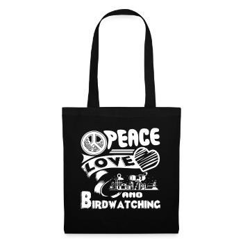 Birdwatching Peace Love Birdwatching - Tote Bag - black - Front