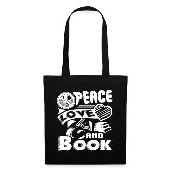 Book Peace Love Book - Tote Bag - black - Front