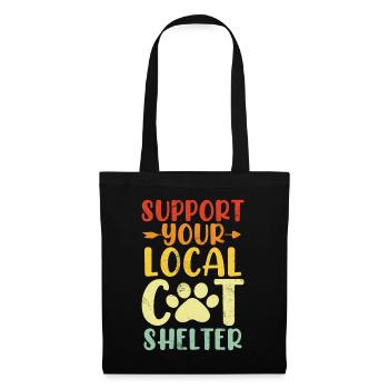 Support Your Local Cat Shelter Retro Kitty Foster - Tote Bag - black - Front