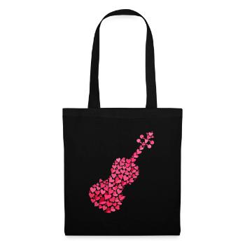 Viola Viola Violin Violin Heart Art Heart Art - Tote Bag - black - Front