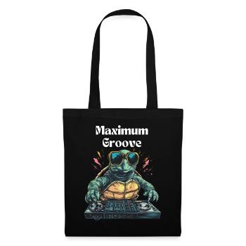 Maximum Groove - Coole DJ-Schildkröte - Stoffbeutel - Schwarz - Vorne