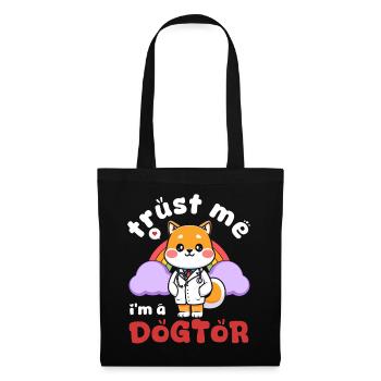 Vertrauen Sie Mir Ich Bin Ein Dogtor lustiger Hund - Stoffbeutel - Schwarz - Vorne