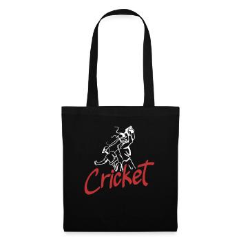 Illustration graphique de joueur de cricket - Sac en tissu - noir - Devant