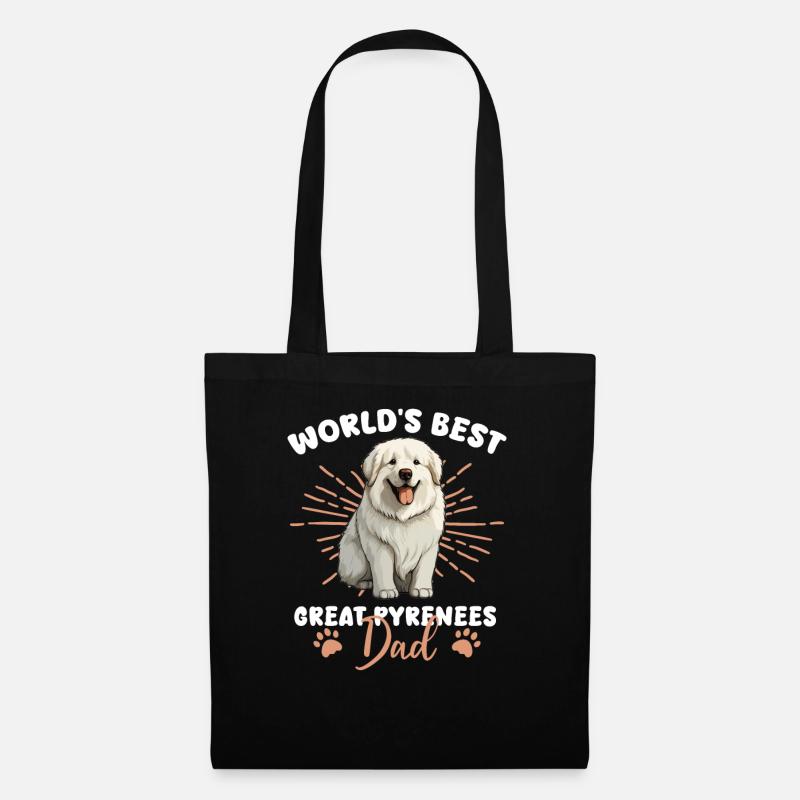 Pyrenäenberghund Dog Great Pyrenees Dad - Stoffbeutel - Schwarz
