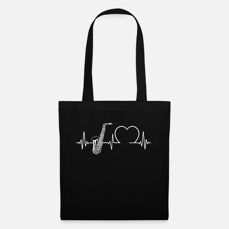 Saxophone Heartbeat - Stoffbeutel - Schwarz