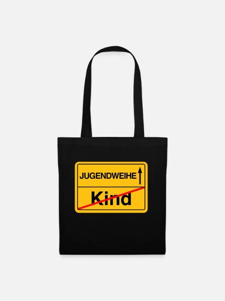 Jugendweihe Ortsschild Brauch DDR Tradition - Stoffbeutel - Schwarz