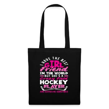 Meilleur ami Joueur de hockey fou - Sac en tissu - noir - Devant