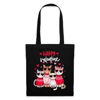 Saint-Valentin Chat Chat Chat Maman Chat Amoureux Fun - Sac en tissu - noir - Devant