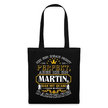 MARTIN drôle pour la journée du nom avec le nom - Sac en tissu - noir - Devant