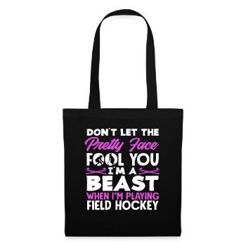Feldhockey Spieler Lass Dich Nicht Vom Gesicht - Stoffbeutel - Schwarz - Vorne