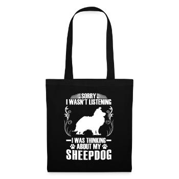 Thinking of Shetland Sheepdog British Sheltie - Tote Bag - black - Front