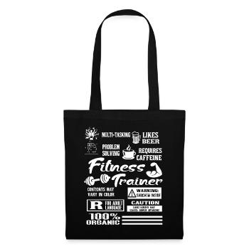 Fitness Trainer With Beer And Caffeine - Tote Bag - black - Front