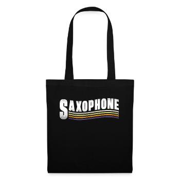 Saxophone Retro Vintage Saxophone - Stoffbeutel - Schwarz - Vorne