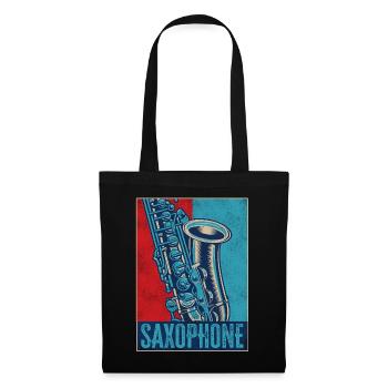 Saxophone Retro Vintage Saxophone - Stoffbeutel - Schwarz - Vorne