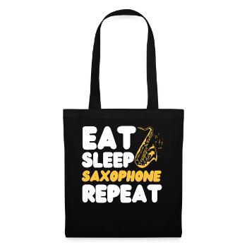 Saxophone Eat Sleep Saxophone - Stoffbeutel - Schwarz - Vorne