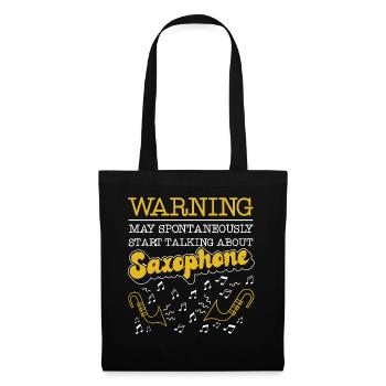 Saxophone Warning May - Stoffbeutel - Schwarz - Vorne