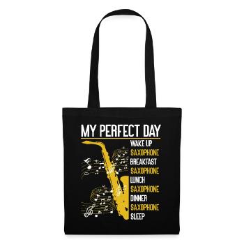Saxophone My Perfect Day Wake Up - Sac en tissu - noir - Devant