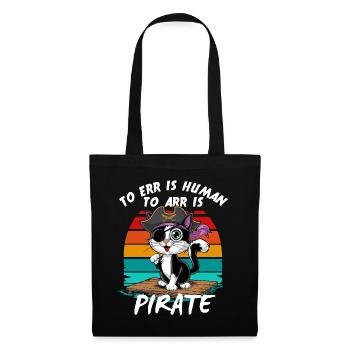 Chat Pirate Pirate Costume Carnaval Halloween Miaou - Sac en tissu - noir - Devant
