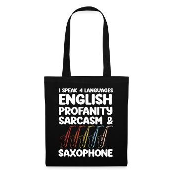 Saxophones Je parle 4 langues - Sac en tissu - noir - Devant