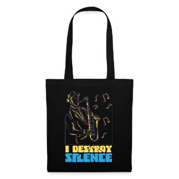 Saxophones I Destroy Silence - Sac en tissu - noir - Devant