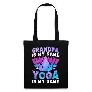 Grandpa is my name Yoga is my game - Yoga - Stoffbeutel - Schwarz - Vorne