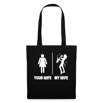 Saxophones Votre femme Ma femme - Sac en tissu - noir - Devant