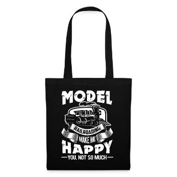 Model Railroad Model Railroading Makes Me Happy - Tote Bag - black - Front