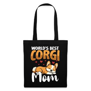 Welsh Corgi Pembroke La meilleure maman corgi du monde - Sac en tissu - noir - Devant