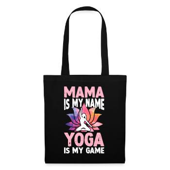 Maman est mon nom Le yoga est mon jeu - Yoga Méditation - Sac en tissu - noir - Devant