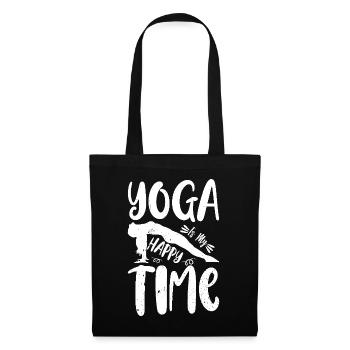 Yoga is my happy time - Yoga Meditation Yoga Lover - Stoffbeutel - Schwarz - Vorne