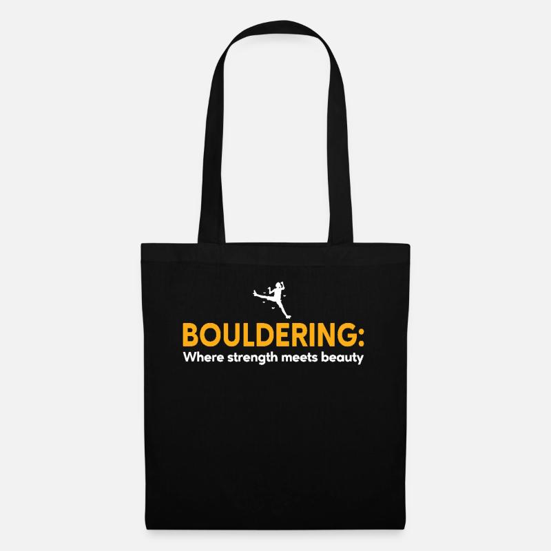 Bouldern Stärke Schönheit Boulderer - Stoffbeutel - Schwarz