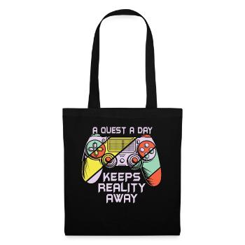 Jouer à Gamer A Quest A Day - Sac en tissu - noir - Devant