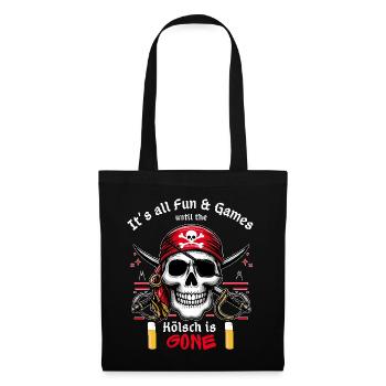 Carnaval Pirate Squelette Kölsch Cologne Cologne Alaaf Fun - Sac en tissu - noir - Devant