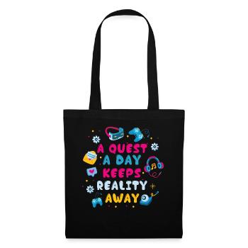 Jouer à Gamer A Quest A Day - Sac en tissu - noir - Devant