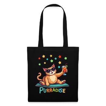 Summer Cat Holiday Cocktail Paradise Purr - Tote Bag - black - Front
